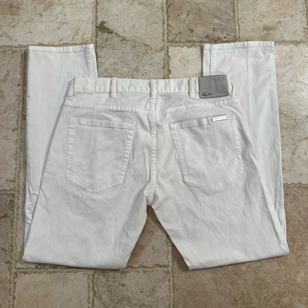 Armani Exchange A|X Men's Skinny Stretch Cotton White Denim Jeans 36x32